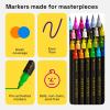 imageARTISTRO 2 White DualTip Fabric Markers  Fabric Decorating Kit  Permanent for Clothes  Acrylic Paint Pens for Sneakers Bags Shoes Textile Canvas Sewing Craft DIY  Brush and Fine Tip24