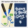imageARTISTRO 2 White DualTip Fabric Markers  Fabric Decorating Kit  Permanent for Clothes  Acrylic Paint Pens for Sneakers Bags Shoes Textile Canvas Sewing Craft DIY  Brush and Fine Tip72