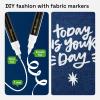 imageARTISTRO 2 White DualTip Fabric Markers  Fabric Decorating Kit  Permanent for Clothes  Acrylic Paint Pens for Sneakers Bags Shoes Textile Canvas Sewing Craft DIY  Brush and Fine Tip2