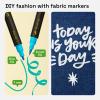 imageARTISTRO 2 White DualTip Fabric Markers  Fabric Decorating Kit  Permanent for Clothes  Acrylic Paint Pens for Sneakers Bags Shoes Textile Canvas Sewing Craft DIY  Brush and Fine Tip12