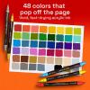 imageARTISTRO 48 Acrylic Paint Markers  Paint Pens for Drawing Brush  Fine Tips  For Fabric Rock Glass Wood DIY Eggs  Art amp Craft Supplies for Adults Teens Kids  Easter Basket Stuffers