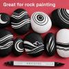 imageARTISTRO Acrylic Paint Pens  Dual Tip Markers  Brush amp Fine Tip Paint Pens for Calligraphy Crafts Greeting Cards Ornament Decor DIY Art BlackampWhiteBlackWhite