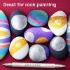 imageARTISTRO Acrylic Paint Pens  Dual Tip Markers  Brush amp Fine Tip Paint Pens for Calligraphy Crafts Greeting Cards Ornament Decor DIY Art BlackampWhiteGoldSilver