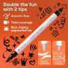 imageARTISTRO Acrylic Paint Pens  Dual Tip Markers  Brush amp Fine Tip Paint Pens for Calligraphy Crafts Greeting Cards Ornament Decor DIY Art BlackampWhiteBlackWhite