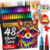 imageARTISTRO 48 Acrylic Paint Markers  Paint Pens for Drawing Brush  Fine Tips  For Fabric Rock Glass Wood DIY Eggs  Art amp Craft Supplies for Adults Teens Kids  Easter Basket Stuffers