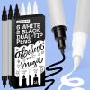 imageARTISTRO Acrylic Paint Pens  Dual Tip Markers  Brush amp Fine Tip Paint Pens for Calligraphy Crafts Greeting Cards Ornament Decor DIY Art BlackampWhiteBlackWhite