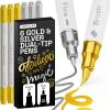 imageARTISTRO Acrylic Paint Pens  Dual Tip Markers  Brush amp Fine Tip Paint Pens for Calligraphy Crafts Greeting Cards Ornament Decor DIY Art BlackampWhiteGoldSilver