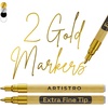 image:imageARTISTRO 2 Glitter Gold Acrylic Paint Markers  07mm Extra FineTip Paint Pens  Perfect for Crafting Art Projects amp MoreGold