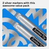 image:imageARTISTRO 2 Glitter Gold Acrylic Paint Markers  07mm Extra FineTip Paint Pens  Perfect for Crafting Art Projects amp MoreSilver