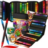 image:imageARTISTRO 168 DualTip Acrylic Paint Pens With Storage Bag  Markers With Brush  Fine Precision Tips  Multisurface Painting for Fabric Rock Glass Wood amp More