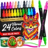 image:imageARTISTRO 24 Precision DualTip Acrylic Paint Markers  Paint Pens Set with Dot amp Fine Tips for Fabric Rock Glass Wood Coloring Books  Arts amp Crafts Gift  Classroom Must Haves amp School Supplies