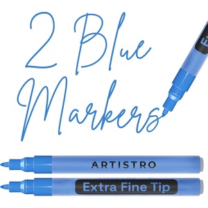 image:imageARTISTRO 2 Glitter Gold Acrylic Paint Markers  07mm Extra FineTip Paint Pens  Perfect for Crafting Art Projects amp MoreBlue