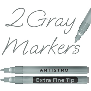 image:imageARTISTRO 2 Glitter Gold Acrylic Paint Markers  07mm Extra FineTip Paint Pens  Perfect for Crafting Art Projects amp MoreGray