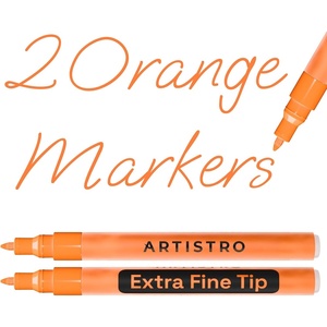 image:imageARTISTRO 2 Glitter Gold Acrylic Paint Markers  07mm Extra FineTip Paint Pens  Perfect for Crafting Art Projects amp MoreOrange