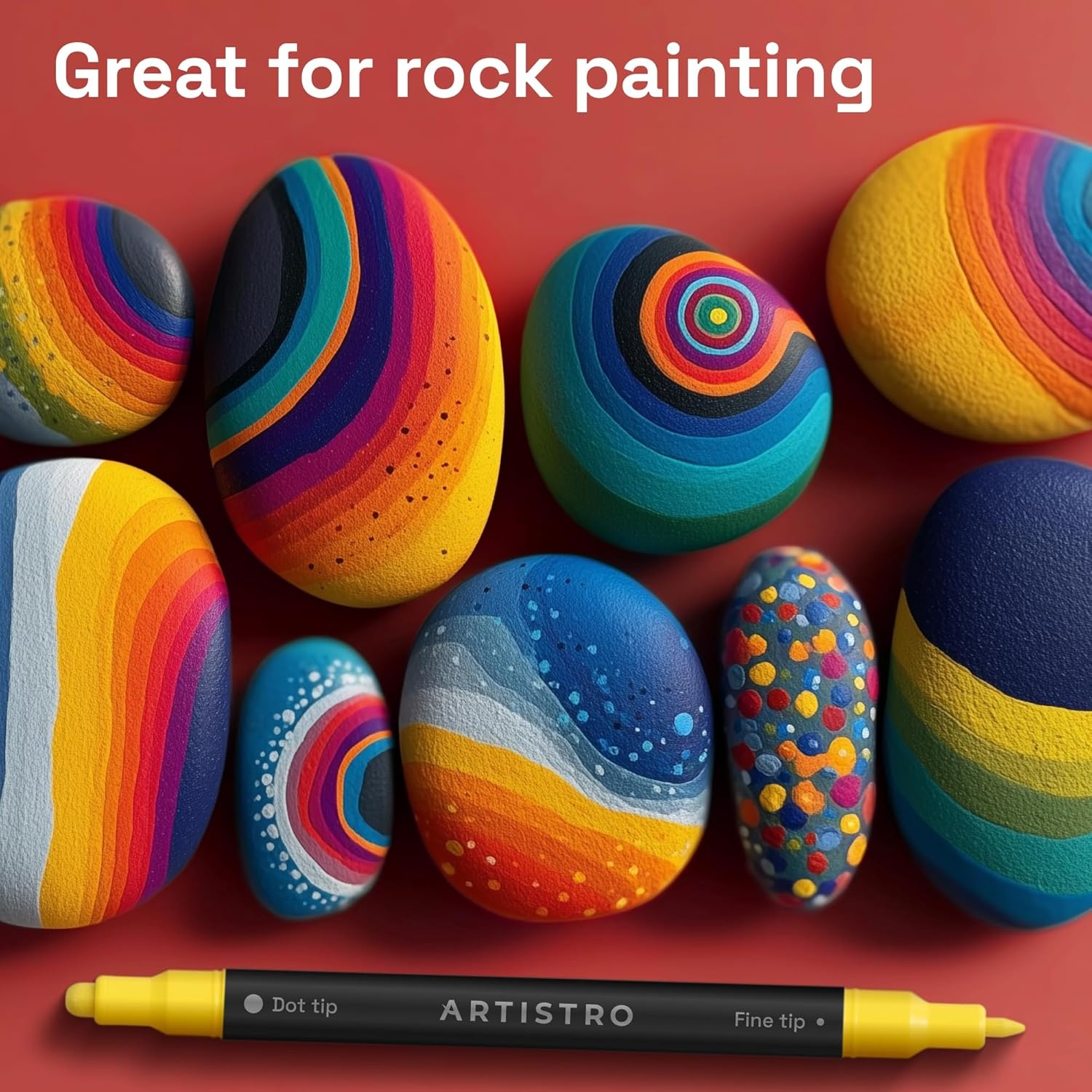 image:imageARTISTRO 12 Gold DualTip Acrylic Paint Markers  Paint Pens Set with Dot amp Fine Tips for Fabric Rock Glass Wood Coloring Books  Arts amp Crafts Gift  Classroom Must Haves amp School Supplies240
