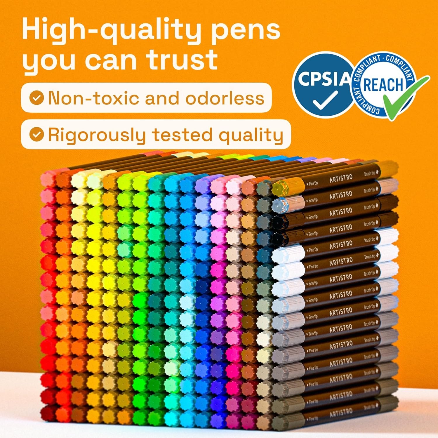 image:imageARTISTRO 12 Gold DualTip Acrylic Paint Markers  Paint Pens Set with Dot amp Fine Tips for Fabric Rock Glass Wood Coloring Books  Arts amp Crafts Gift  Classroom Must Haves amp School Supplies240