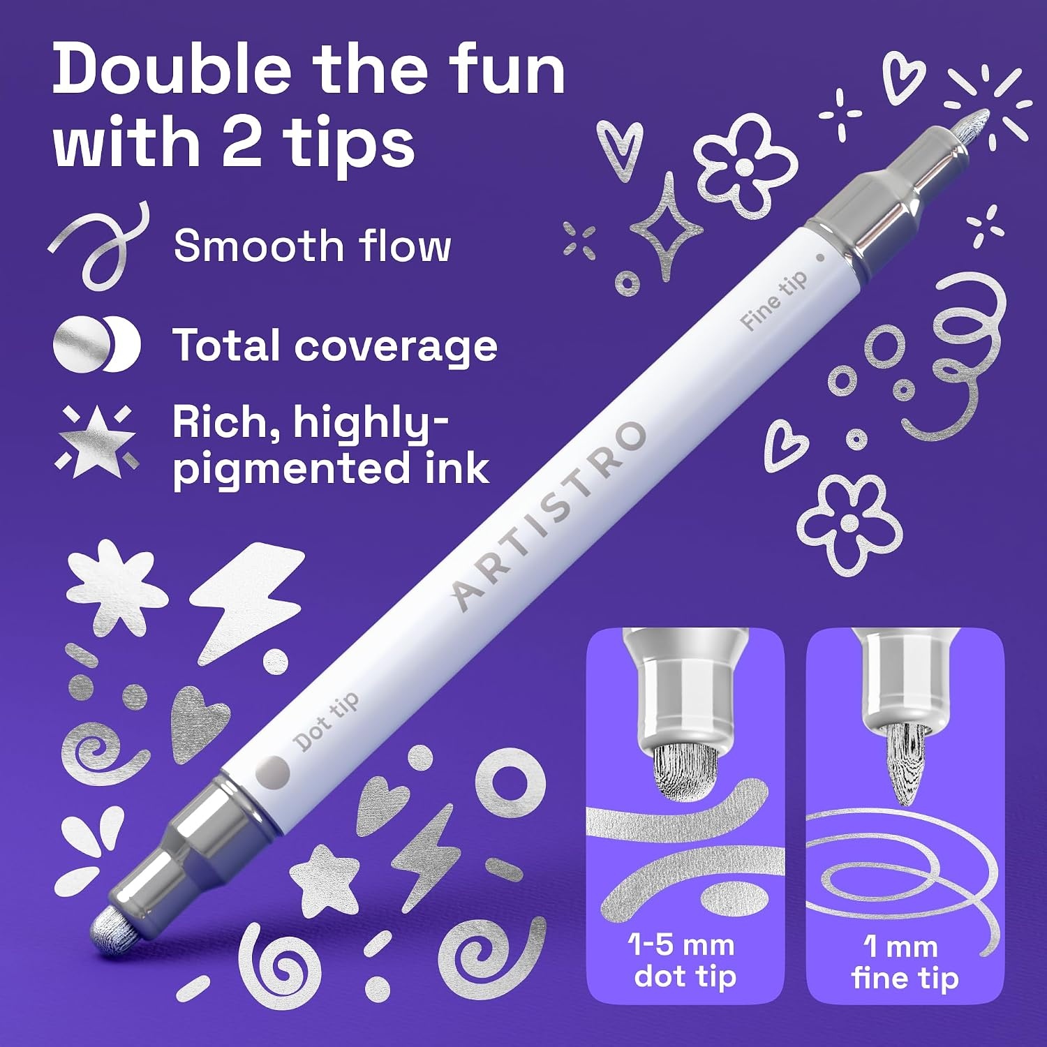 image:imageARTISTRO 12 Gold DualTip Acrylic Paint Markers  Paint Pens Set with Dot amp Fine Tips for Fabric Rock Glass Wood Coloring Books  Arts amp Crafts Gift  Classroom Must Haves amp School Supplies24