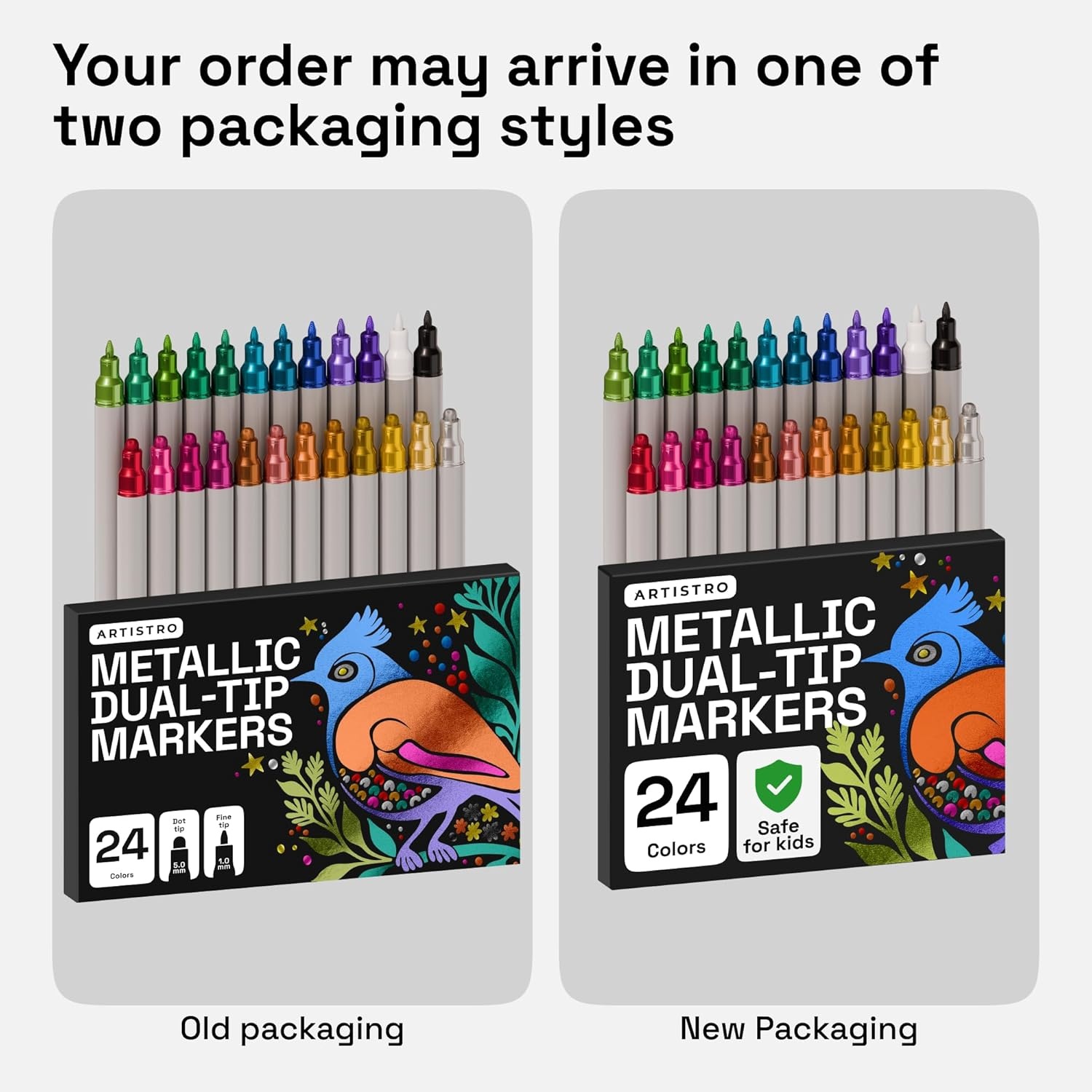 image:imageARTISTRO 12 Gold DualTip Acrylic Paint Markers  Paint Pens Set with Dot amp Fine Tips for Fabric Rock Glass Wood Coloring Books  Arts amp Crafts Gift  Classroom Must Haves amp School Supplies24