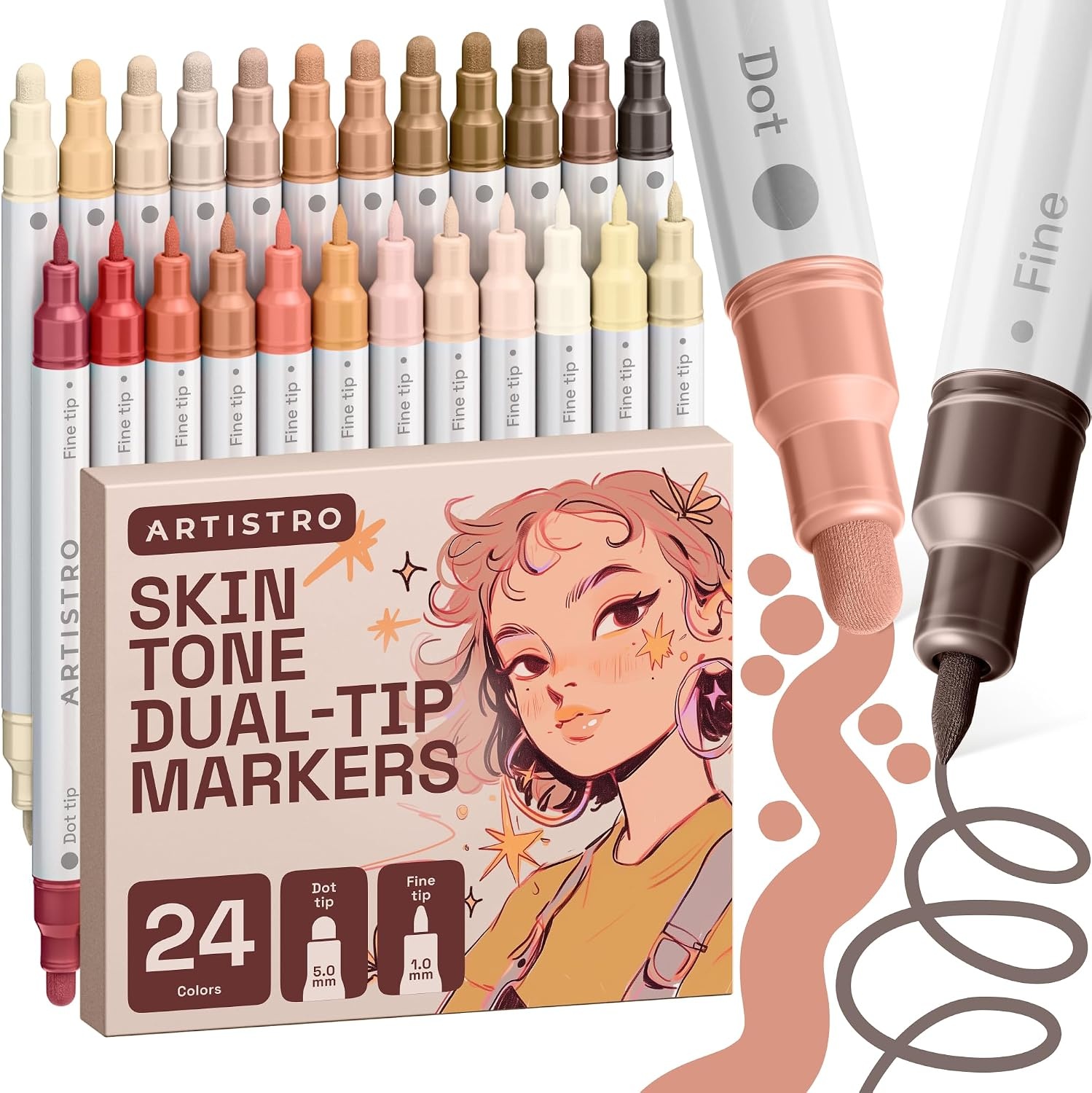 image:imageARTISTRO 12 Gold DualTip Acrylic Paint Markers  Paint Pens Set with Dot amp Fine Tips for Fabric Rock Glass Wood Coloring Books  Arts amp Crafts Gift  Classroom Must Haves amp School Supplies24