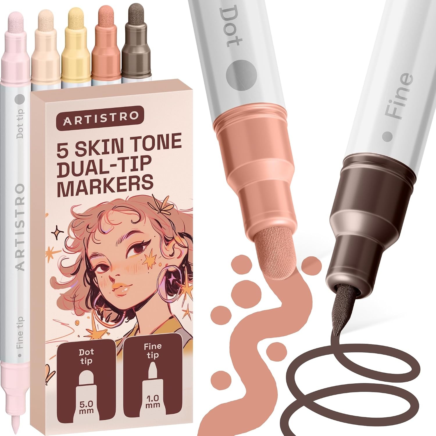 image:imageARTISTRO 12 Gold DualTip Acrylic Paint Markers  Paint Pens Set with Dot amp Fine Tips for Fabric Rock Glass Wood Coloring Books  Arts amp Crafts Gift  Classroom Must Haves amp School Supplies5