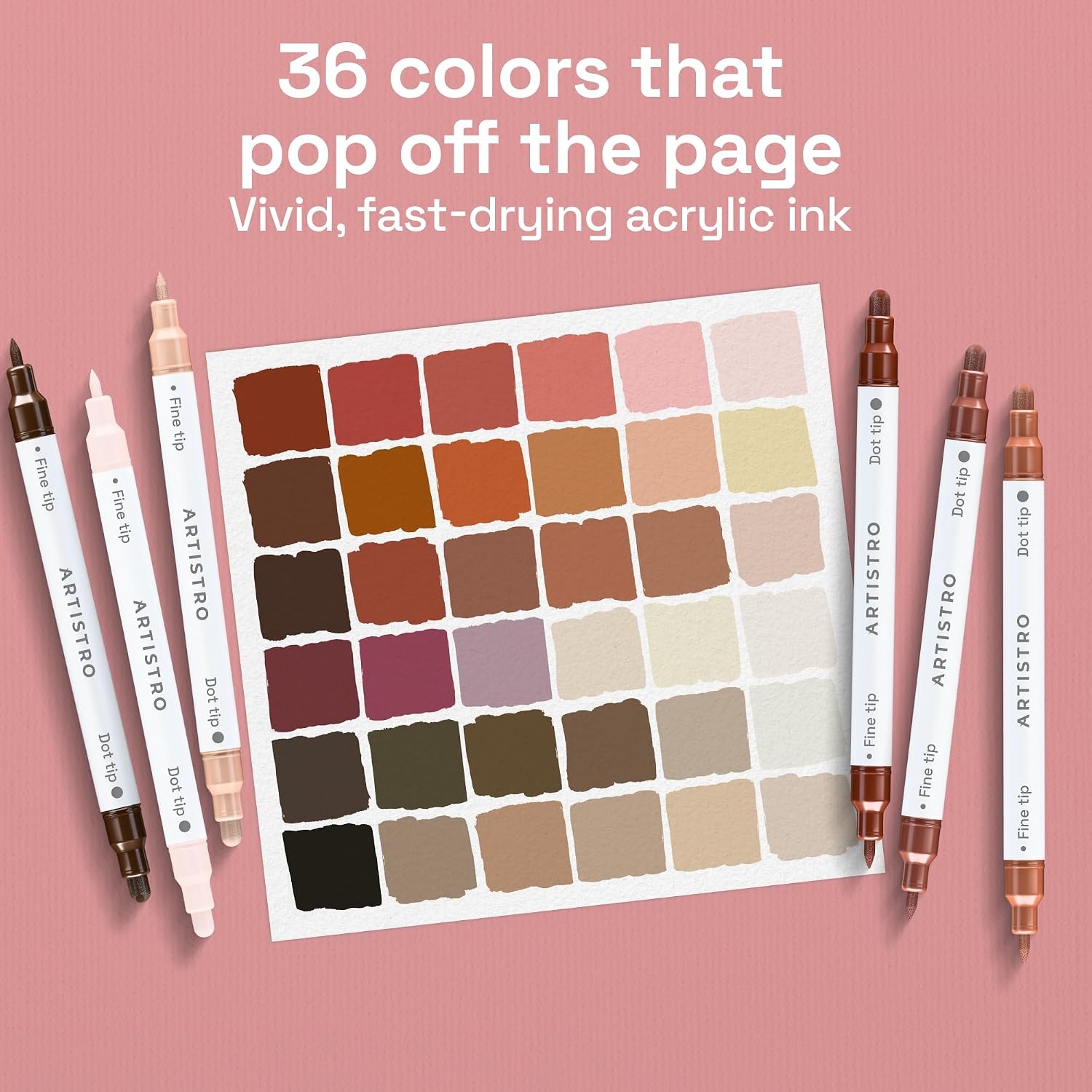 image:imageARTISTRO 12 Gold DualTip Acrylic Paint Markers  Paint Pens Set with Dot amp Fine Tips for Fabric Rock Glass Wood Coloring Books  Arts amp Crafts Gift  Classroom Must Haves amp School Supplies36