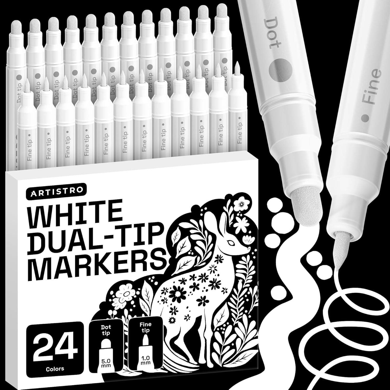 image:imageARTISTRO 12 Gold DualTip Acrylic Paint Markers  Paint Pens Set with Dot amp Fine Tips for Fabric Rock Glass Wood Coloring Books  Arts amp Crafts Gift  Classroom Must Haves amp School Supplies24