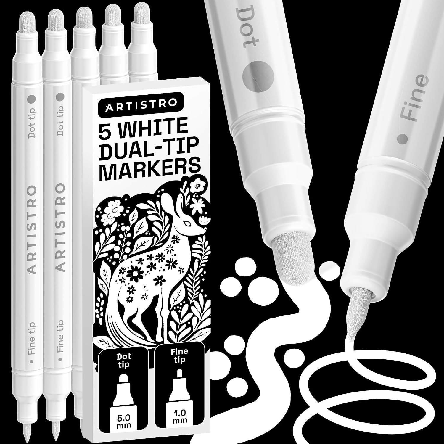 image:imageARTISTRO 12 Gold DualTip Acrylic Paint Markers  Paint Pens Set with Dot amp Fine Tips for Fabric Rock Glass Wood Coloring Books  Arts amp Crafts Gift  Classroom Must Haves amp School Supplies5