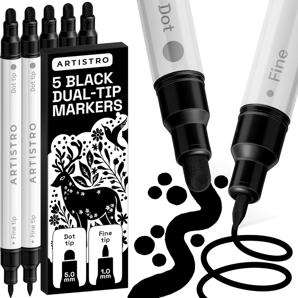 image:imageARTISTRO 12 Gold DualTip Acrylic Paint Markers  Paint Pens Set with Dot amp Fine Tips for Fabric Rock Glass Wood Coloring Books  Arts amp Crafts Gift  Classroom Must Haves amp School Supplies5