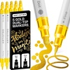 image:imageARTISTRO 12 Gold DualTip Acrylic Paint Markers  Paint Pens Set with Dot amp Fine Tips for Fabric Rock Glass Wood Coloring Books  Arts amp Crafts Gift  Classroom Must Haves amp School Supplies5