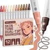 image:imageARTISTRO 12 Gold DualTip Acrylic Paint Markers  Paint Pens Set with Dot amp Fine Tips for Fabric Rock Glass Wood Coloring Books  Arts amp Crafts Gift  Classroom Must Haves amp School Supplies12