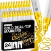 image:imageARTISTRO 12 Gold DualTip Acrylic Paint Markers  Paint Pens Set with Dot amp Fine Tips for Fabric Rock Glass Wood Coloring Books  Arts amp Crafts Gift  Classroom Must Haves amp School Supplies24