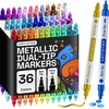 image:imageARTISTRO 12 Gold DualTip Acrylic Paint Markers  Paint Pens Set with Dot amp Fine Tips for Fabric Rock Glass Wood Coloring Books  Arts amp Crafts Gift  Classroom Must Haves amp School Supplies36