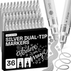 image:imageARTISTRO 12 Gold DualTip Acrylic Paint Markers  Paint Pens Set with Dot amp Fine Tips for Fabric Rock Glass Wood Coloring Books  Arts amp Crafts Gift  Classroom Must Haves amp School Supplies36