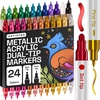 image:imageARTISTRO 12 Gold DualTip Acrylic Paint Markers  Paint Pens Set with Dot amp Fine Tips for Fabric Rock Glass Wood Coloring Books  Arts amp Crafts Gift  Classroom Must Haves amp School Supplies24