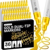 image:imageARTISTRO 12 Gold DualTip Acrylic Paint Markers  Paint Pens Set with Dot amp Fine Tips for Fabric Rock Glass Wood Coloring Books  Arts amp Crafts Gift  Classroom Must Haves amp School Supplies36