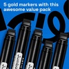 image:imageARTISTRO 5 Gold Paint Pen for Rock Glass Ceramic Wood Tire Fabric Metal Canvas Marking Painting  Set of 5 Acrylic Paint Markers Waterbased  Jumbo TipBlack