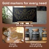 image:imageARTISTRO 5 Gold Paint Pen for Rock Glass Ceramic Wood Tire Fabric Metal Canvas Marking Painting  Set of 5 Acrylic Paint Markers Waterbased  Jumbo TipGold