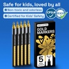 image:imageARTISTRO 5 Gold Paint Pen for Rock Glass Ceramic Wood Tire Fabric Metal Canvas Marking Painting  Set of 5 Acrylic Paint Markers Waterbased  Jumbo TipGold
