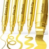 image:imageARTISTRO 5 Gold Paint Pen for Rock Glass Ceramic Wood Tire Fabric Metal Canvas Marking Painting  Set of 5 Acrylic Paint Markers Waterbased  Jumbo TipGold