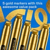 image:imageARTISTRO 5 Gold Paint Pen for Rock Glass Ceramic Wood Tire Fabric Metal Canvas Marking Painting  Set of 5 Acrylic Paint Markers Waterbased  Jumbo TipGold