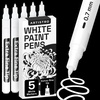 image:imageARTISTRO 5 Gold Paint Pen for Rock Glass Ceramic Wood Tire Fabric Metal Canvas Marking Painting  Set of 5 Acrylic Paint Markers Waterbased  Jumbo TipWhite