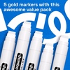 image:imageARTISTRO 5 Gold Paint Pen for Rock Glass Ceramic Wood Tire Fabric Metal Canvas Marking Painting  Set of 5 Acrylic Paint Markers Waterbased  Jumbo TipWhite