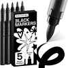 image:imageARTISTRO 5 Gold Paint Pen for Rock Glass Ceramic Wood Tire Fabric Metal Canvas Marking Painting  Set of 5 Acrylic Paint Markers Waterbased  Jumbo TipBlack
