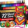 image:imageARTISTRO 72 Precision DualTip Acrylic Paint Markers  Paint Pens Set with Dot amp Fine Tips for Fabric Rock Glass Wood Coloring Books  Arts amp Crafts Gift  Classroom Must Haves amp School Supplies