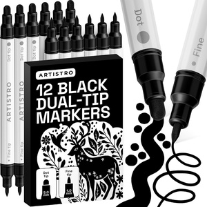 image:imageARTISTRO 12 Gold DualTip Acrylic Paint Markers  Paint Pens Set with Dot amp Fine Tips for Fabric Rock Glass Wood Coloring Books  Arts amp Crafts Gift  Classroom Must Haves amp School Supplies12