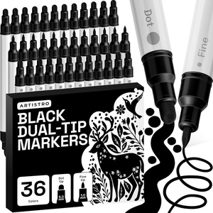 image:imageARTISTRO 12 Gold DualTip Acrylic Paint Markers  Paint Pens Set with Dot amp Fine Tips for Fabric Rock Glass Wood Coloring Books  Arts amp Crafts Gift  Classroom Must Haves amp School Supplies36