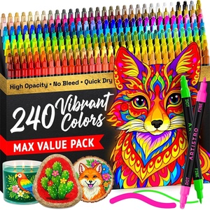 image:imageARTISTRO 12 Gold DualTip Acrylic Paint Markers  Paint Pens Set with Dot amp Fine Tips for Fabric Rock Glass Wood Coloring Books  Arts amp Crafts Gift  Classroom Must Haves amp School Supplies240