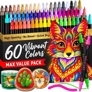 image:imageARTISTRO 12 Gold DualTip Acrylic Paint Markers  Paint Pens Set with Dot amp Fine Tips for Fabric Rock Glass Wood Coloring Books  Arts amp Crafts Gift  Classroom Must Haves amp School Supplies60