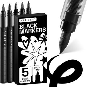 image:imageARTISTRO 5 Gold Paint Pen for Rock Glass Ceramic Wood Tire Fabric Metal Canvas Marking Painting  Set of 5 Acrylic Paint Markers Waterbased  Jumbo TipBlack